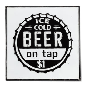 Square Ice Cold Beer  Sign
