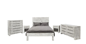 Malibu King Bed - Rustic White